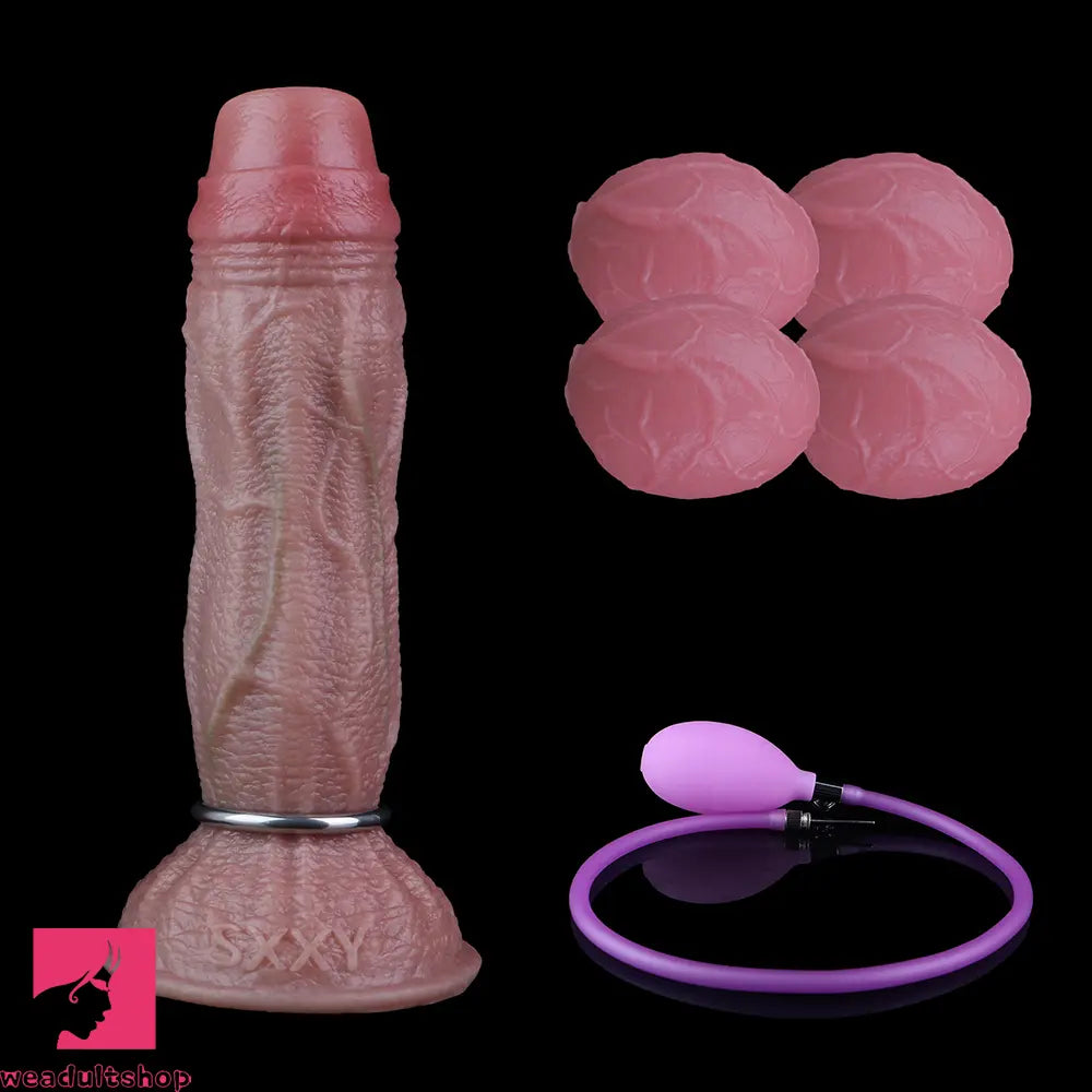 8.15in Ovipositor Platinum Silicone Dildo Penis Woman Prostate Massager