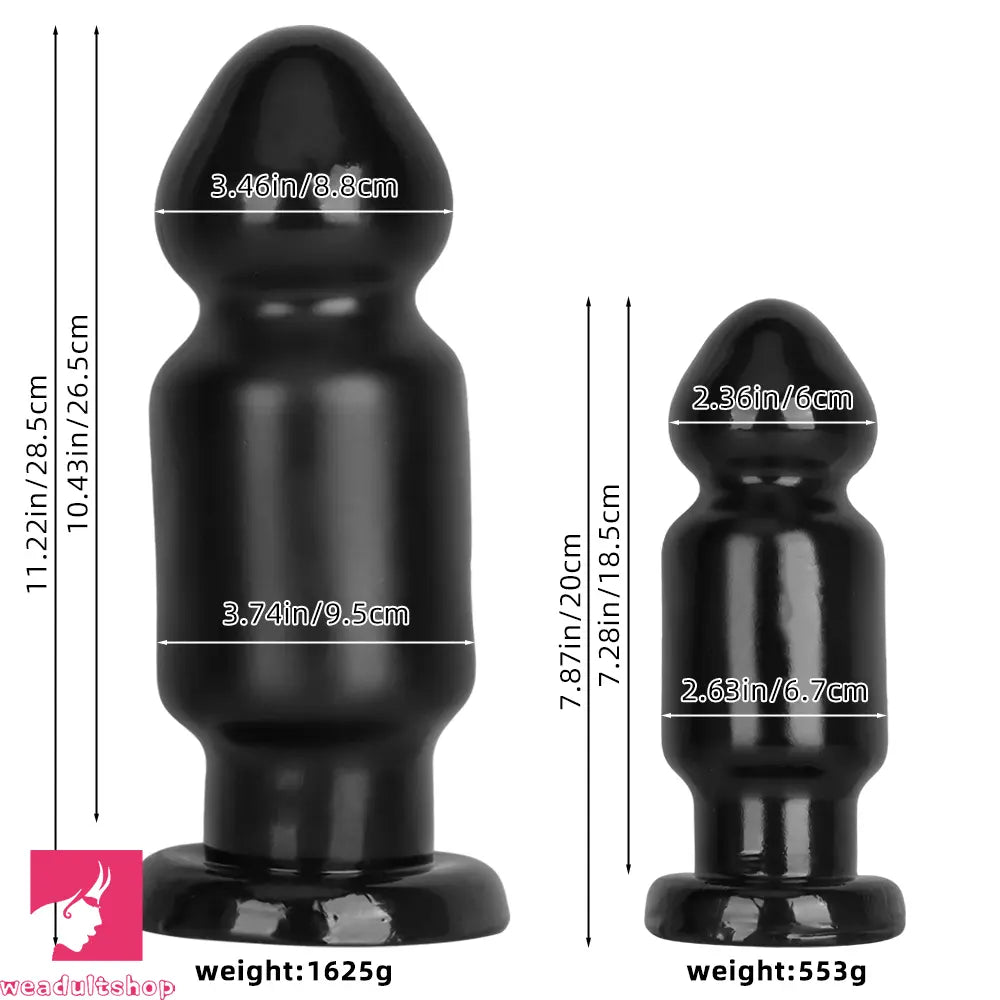 7.87in 11.22in Big Black Large PVC Anal Plug Dildo For Anal Expansion Love