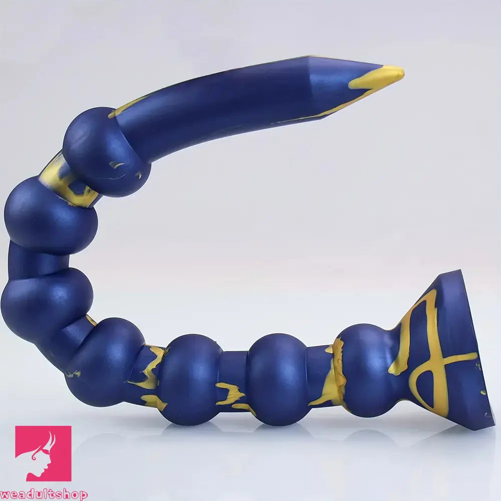 23.22in Long Soft Silicone Adult Toy Huge Dildo With Anal Beads For Clit
