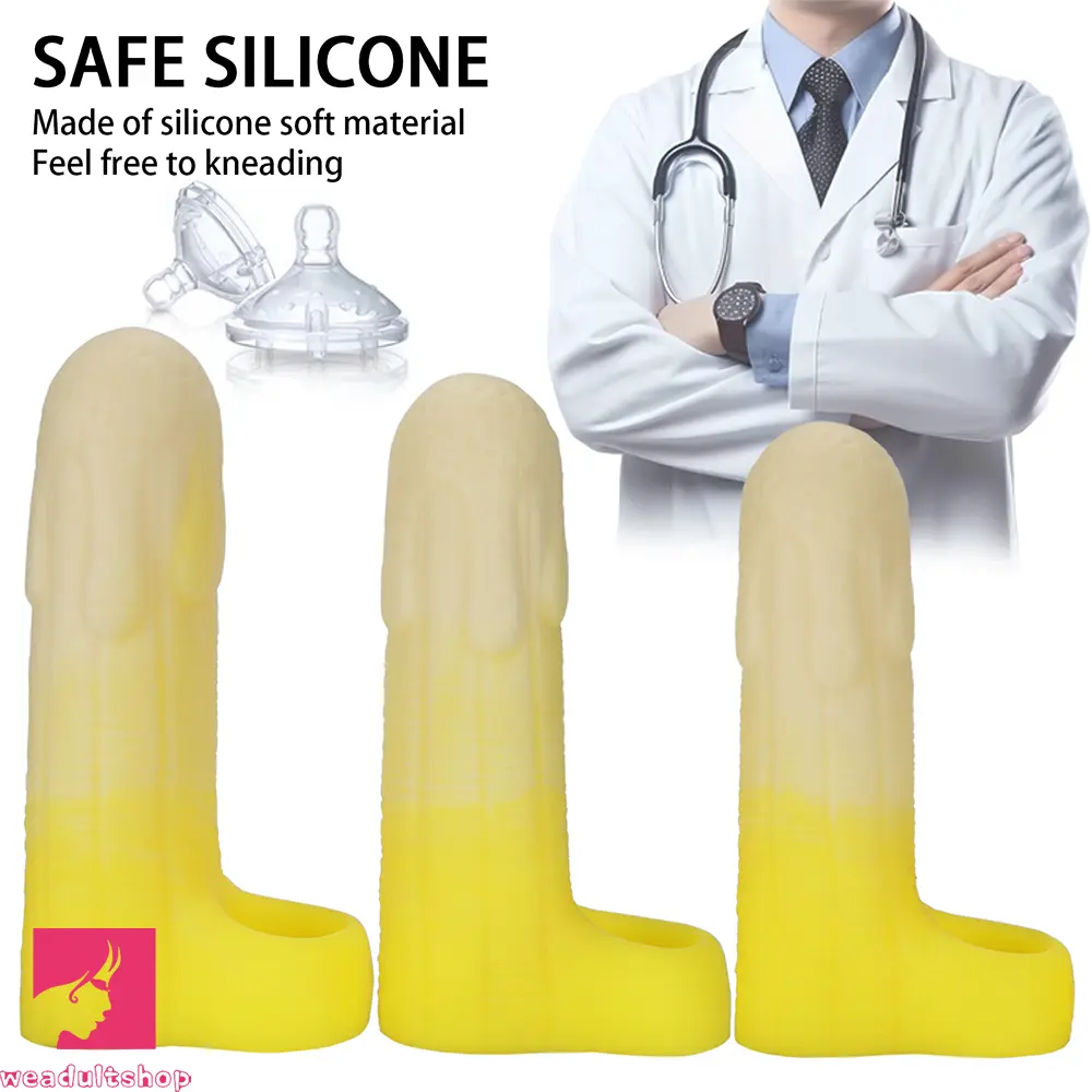 5.11in 5.31in 5.51in Banana Fantasy Hollow Dildo Sleeve Liquid Silicone Sleeve