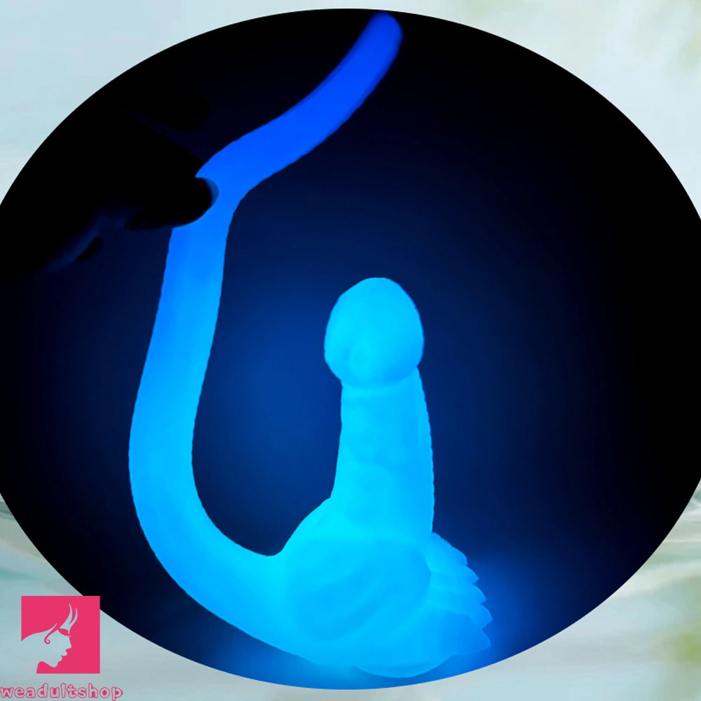 12.8in 15.35in Dinosaur Silicone Soft Big Glowing Penis Dildo For Women