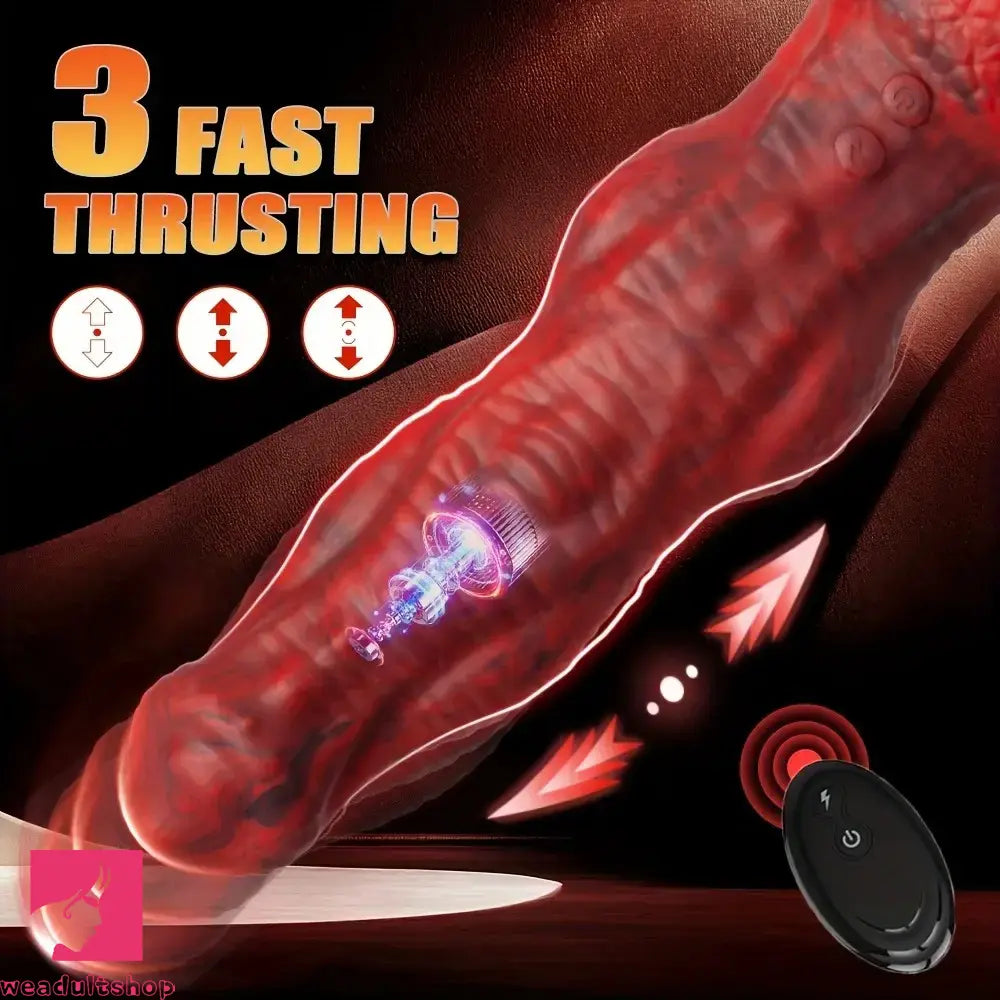 8.86in Big Monster Dildo Vibrating Thrusting Muscle Silicone Soft Dildo