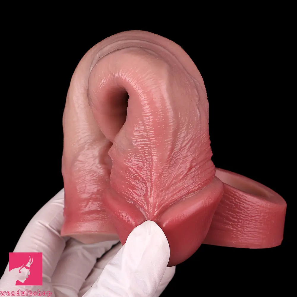7.28in Flesh Lifelike Male Penis Sleeve Dildo For Prolong Ejaculating Toy