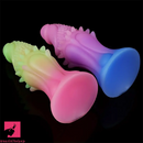 8.66in Silicone Spiked Fantasy Dildo Colorful Gradients Wearable Anal Plug