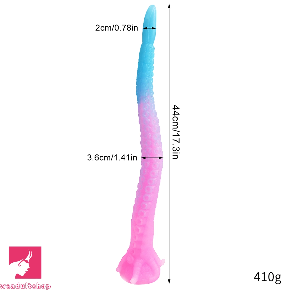 15.1in 17.3in Luminous Silicone Soft Long Big Tentacle Octopus Penis Dildo