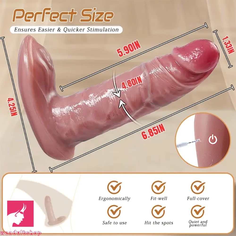6.85in Wearable Dildo Vibrator With 10 Vibration 5 Thrusting Modes Penis