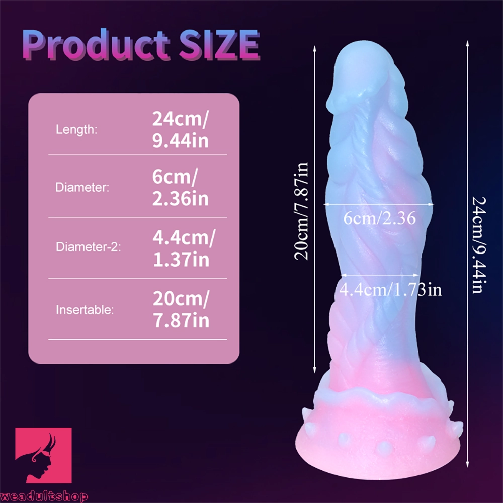 9.44in Silicone Soft Bg Luminous Dildo For Woman Man Prostate Sex Toy
