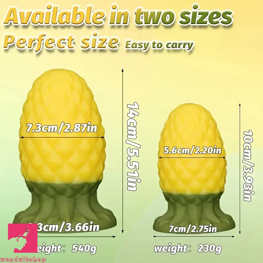3.93in 5.51in Thick Pineapple Silicone Anal Plug Dildo For Anal Stimulation