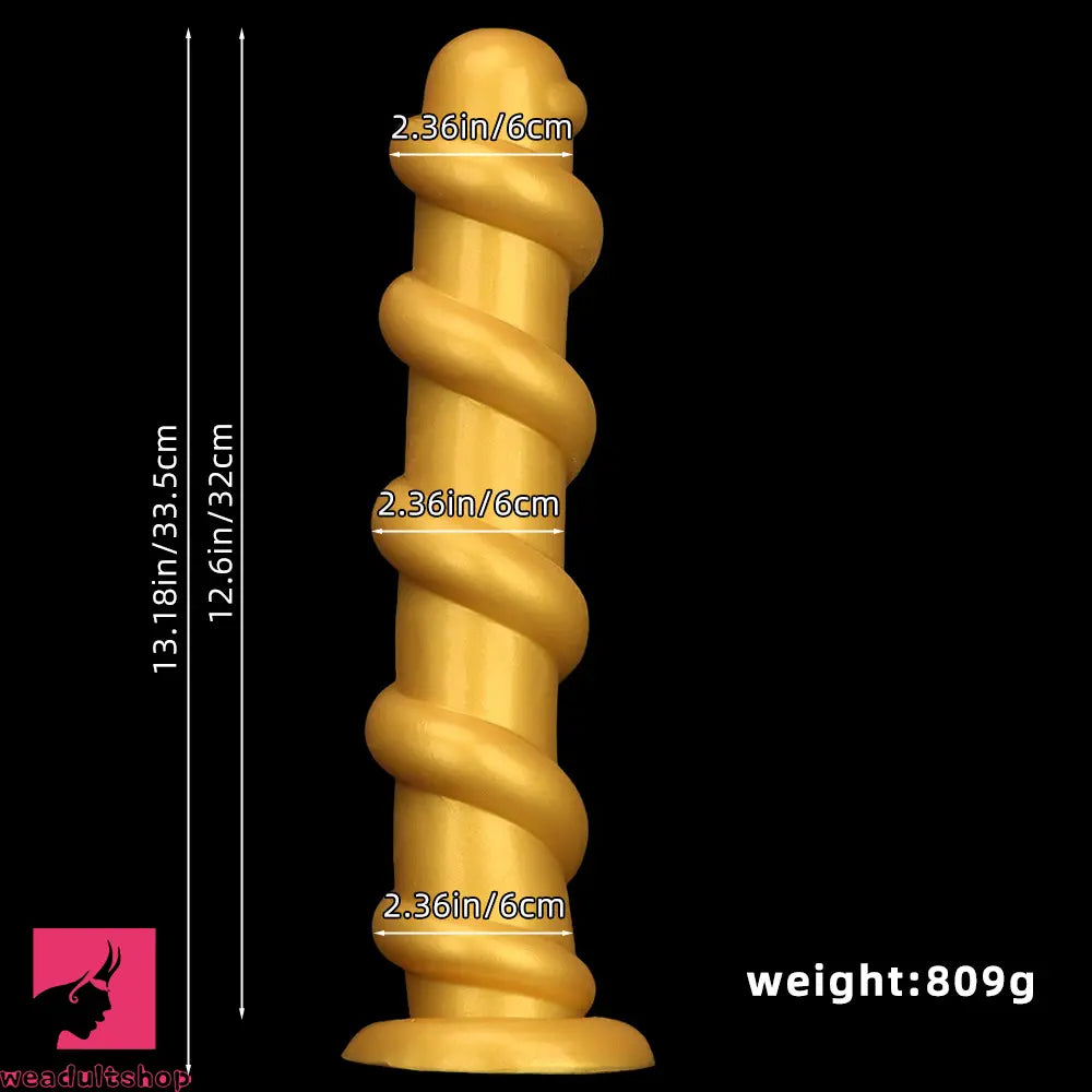 13.18in Gold Silicone Extra-long Thread Huge Dildo For Anal Pleasure