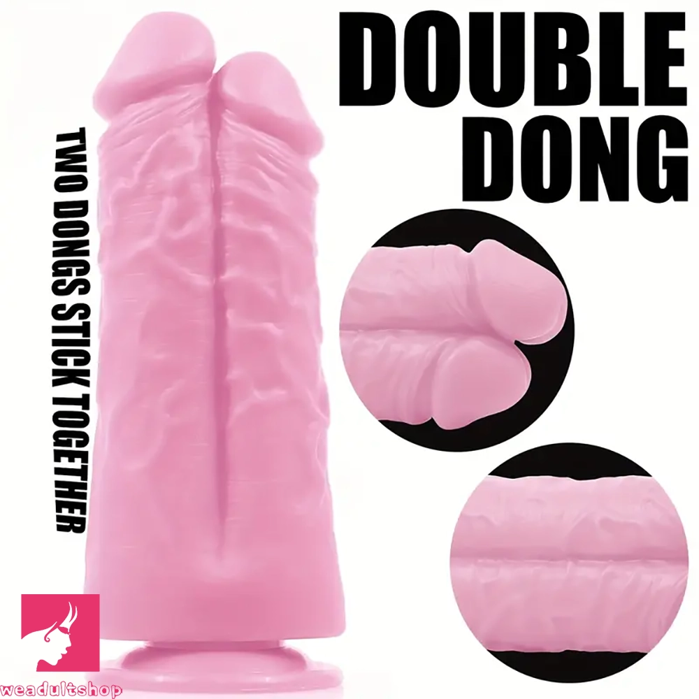 7.8in Dual-Ended Realistic Silicone Dildo For Pleasure Prostate Massage