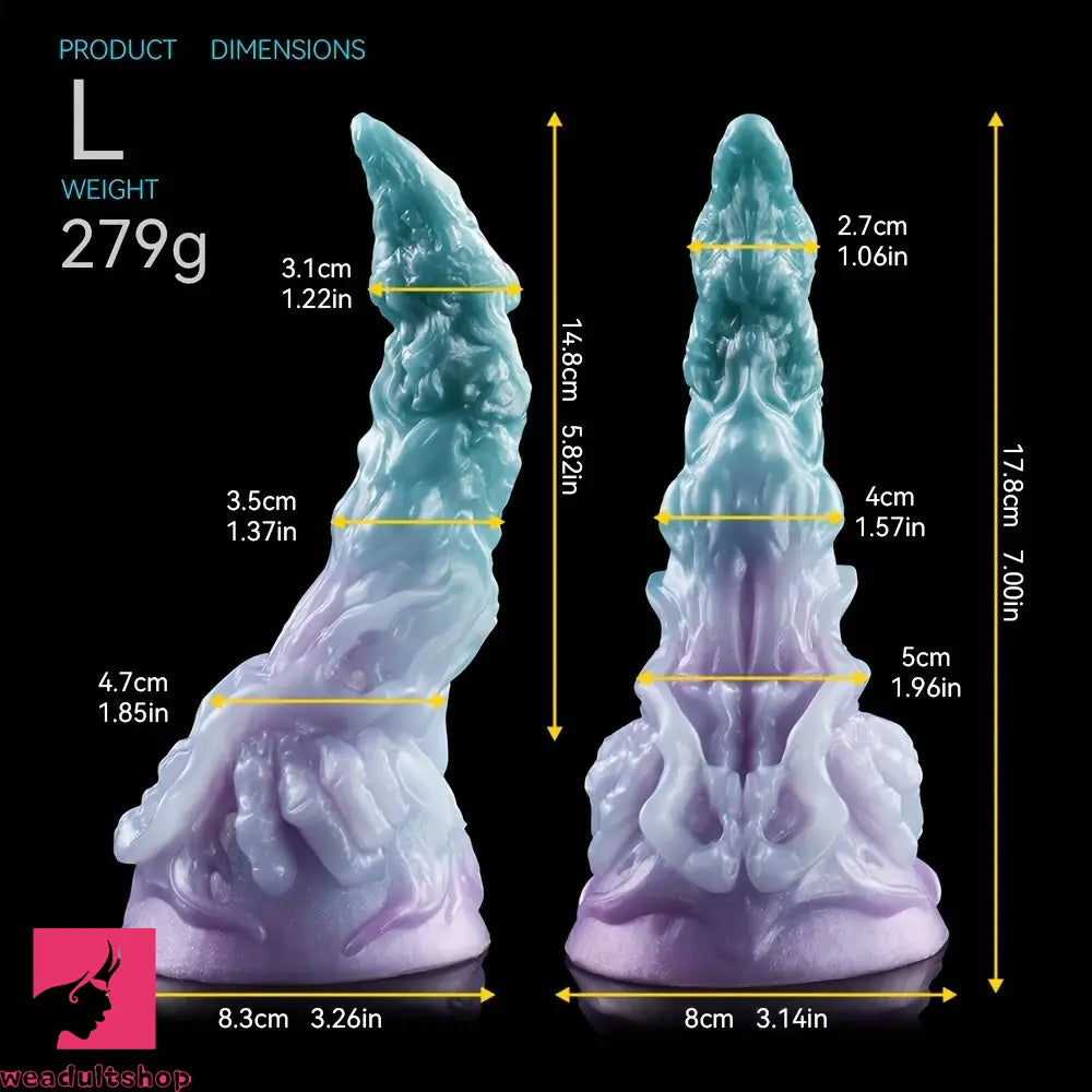 4.64in 5.82in 7in 9.44in Fantasy Odd Soft Curved Monster Creature Dildo