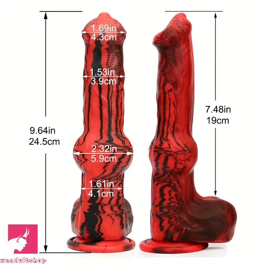 9.64in Realistic Large Dog Penis Silicone Soft Dildo With Real Knots