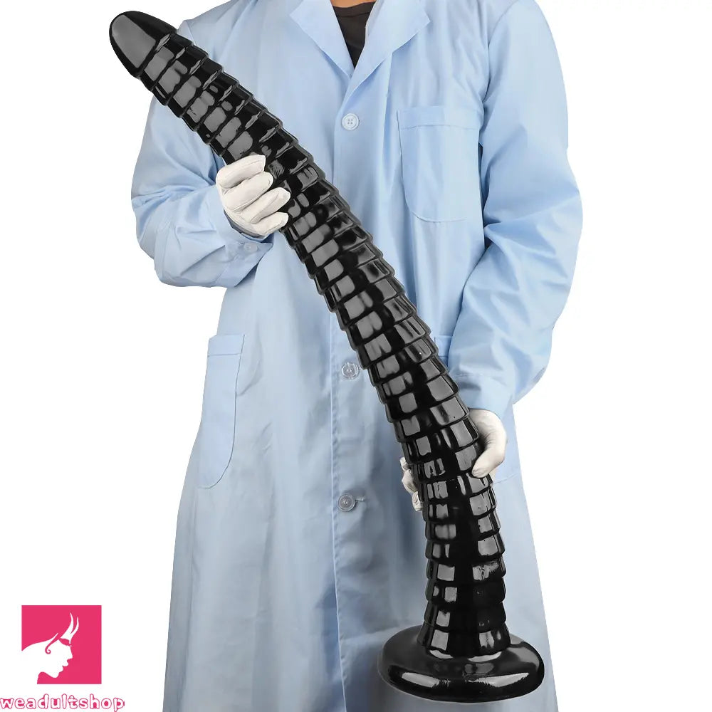 31.5in Black PVC Huge Long Masturbator For Women Gay Dildo Cock Toy