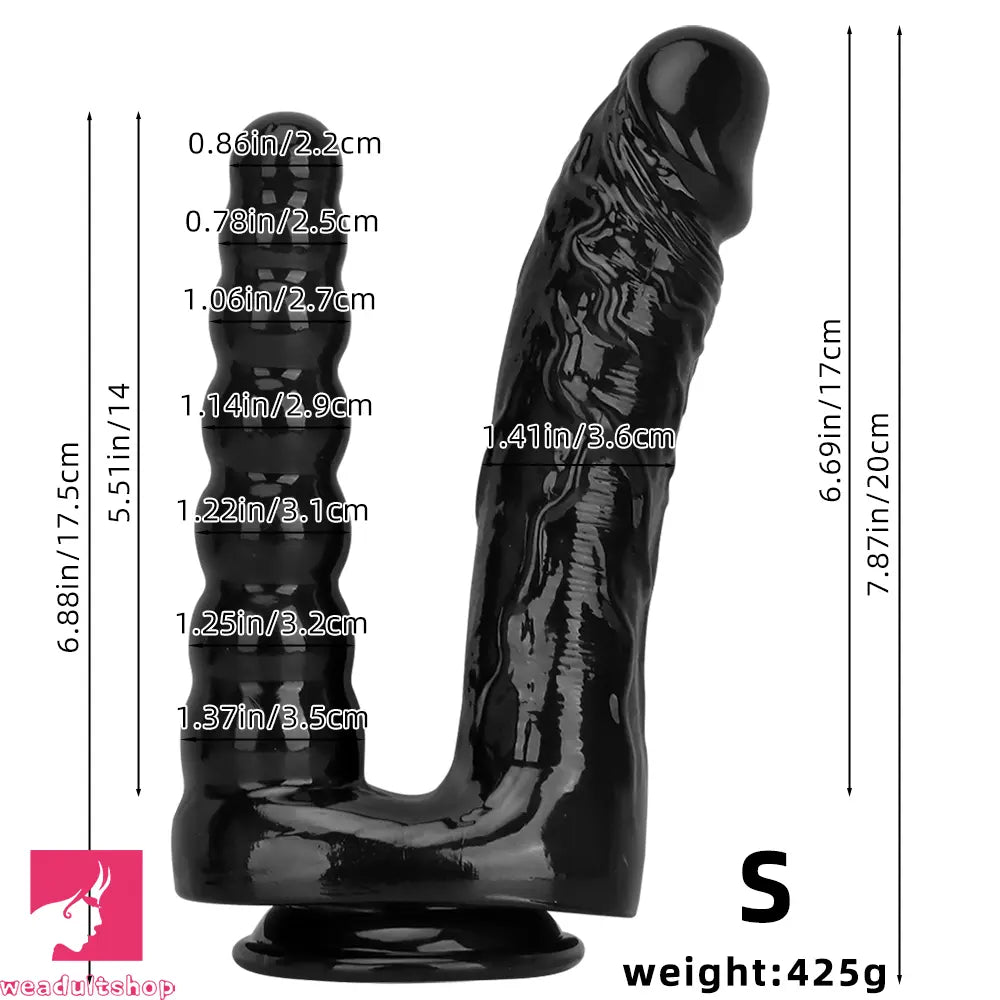 7.87in 10.43in PVC Double Headed Dildo Masturbator With Simulated Toy