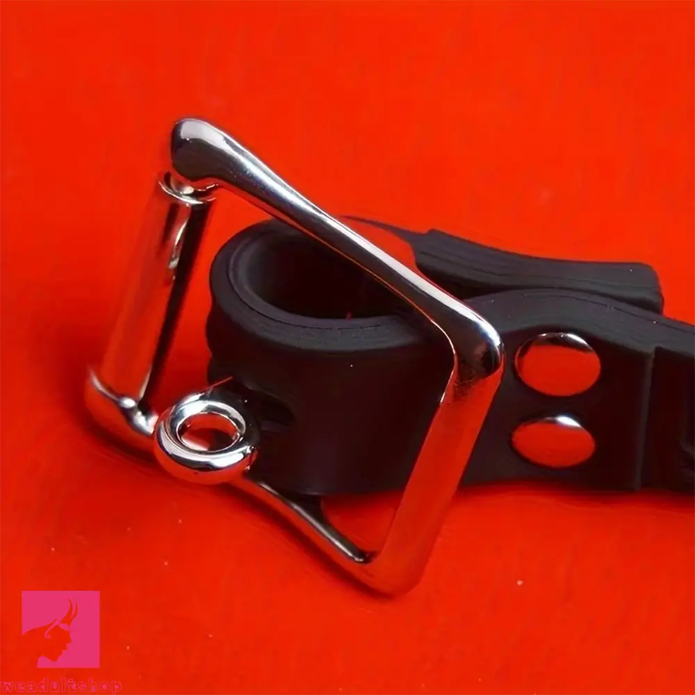 5.83in Double-Ended Silicone Face Dildo Gag with Adjustable Strap Cock