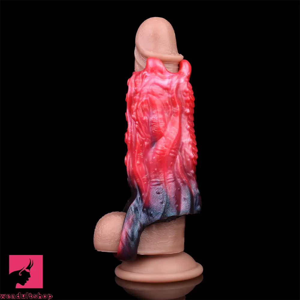 5.19in Octopus Soft Hollow Dildo Built-in keel Vibration Remote Penis Sleeve