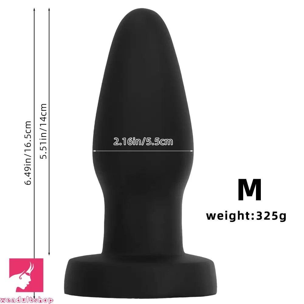 4.72in 6.49in 7.87in Silicone Black Anal Plug Dildo Pleasure Masturbator