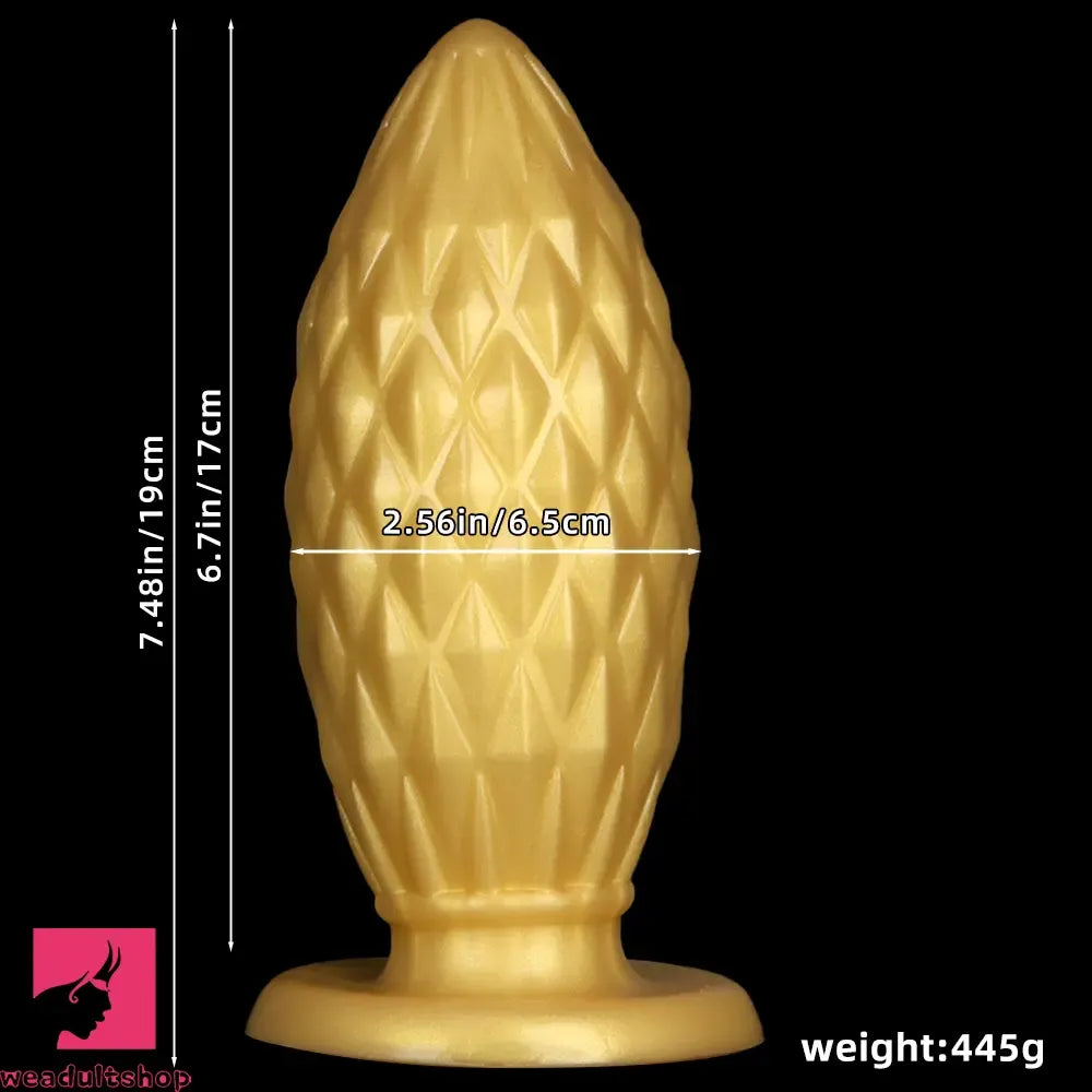 7.48in Gold Silicone Soft Butt Plug Dildo For Men And Women Sexual Cock