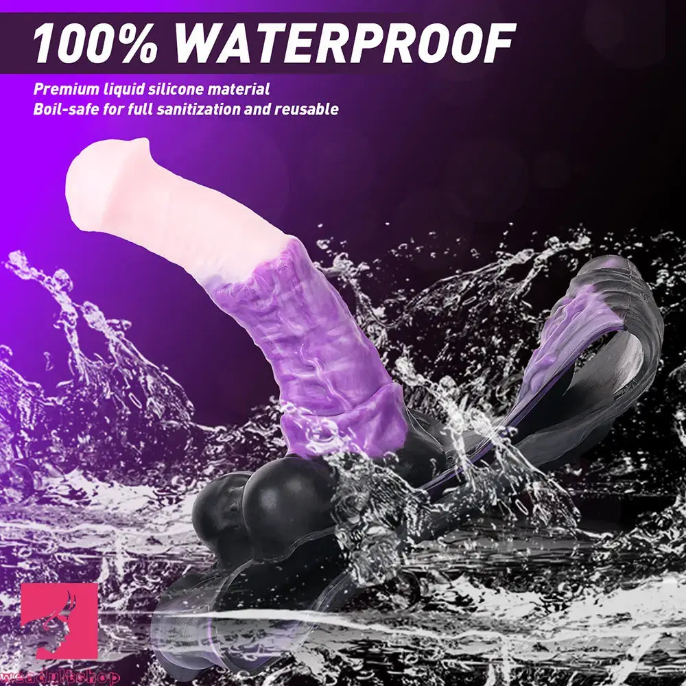 10.35in Silicone Strap-on Wearable Dildo Panty Horse Animal Hollow Cock Toy