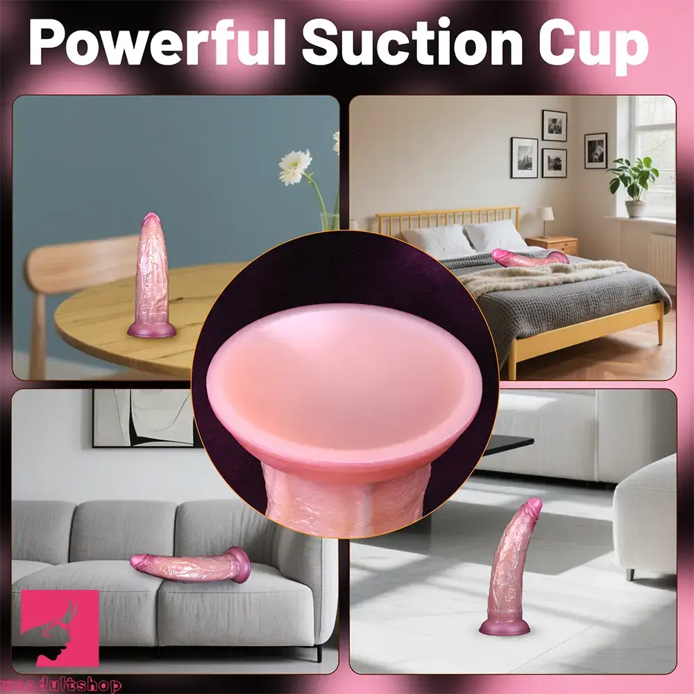 5.51in 7.28in 8.66in Realistic Dual Density Liquid Silicone Curved Anal Dildo