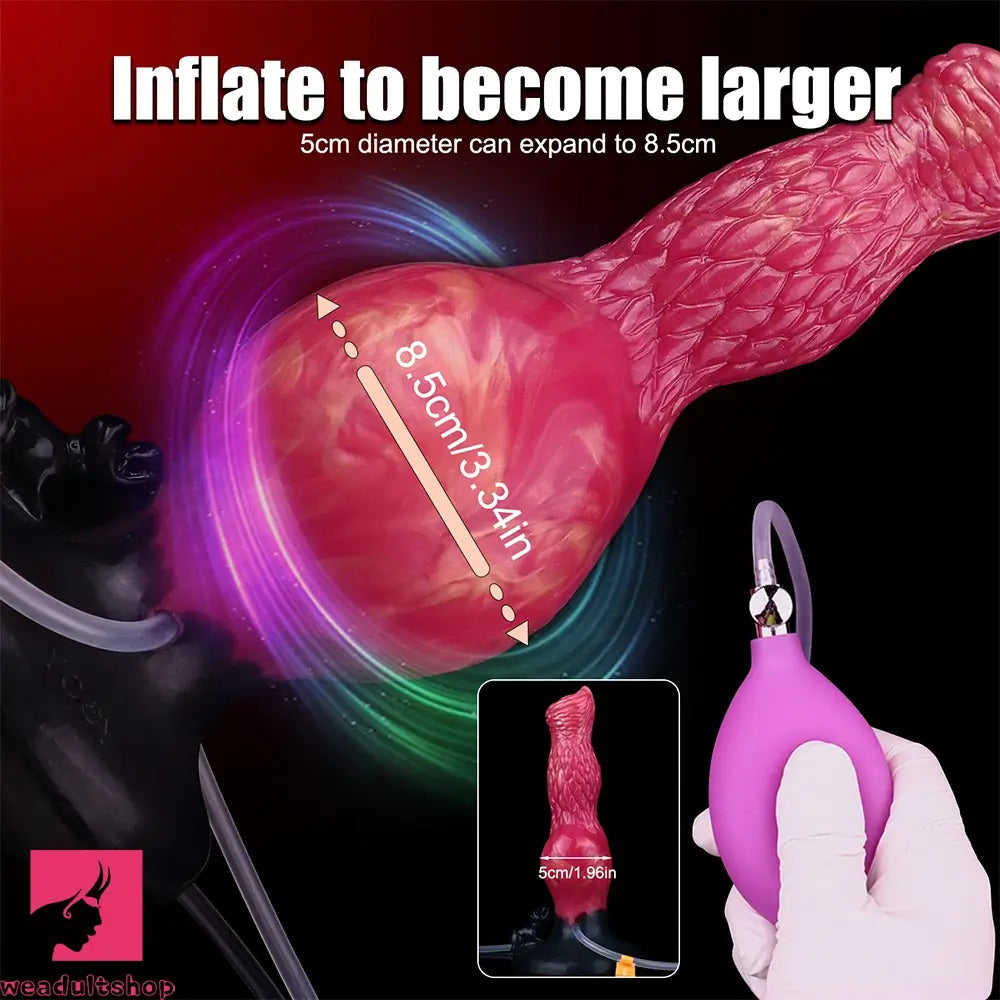 8.54in Fantasy Knotted Silicone Soft Big Dildo Ejaculating Penis Cock Toy