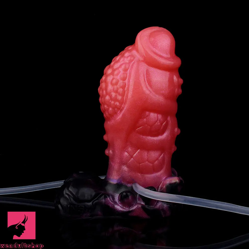 5.12in Fantasy Spiked Silicone Soft Inflatable Spraying Water Dildo For Sex