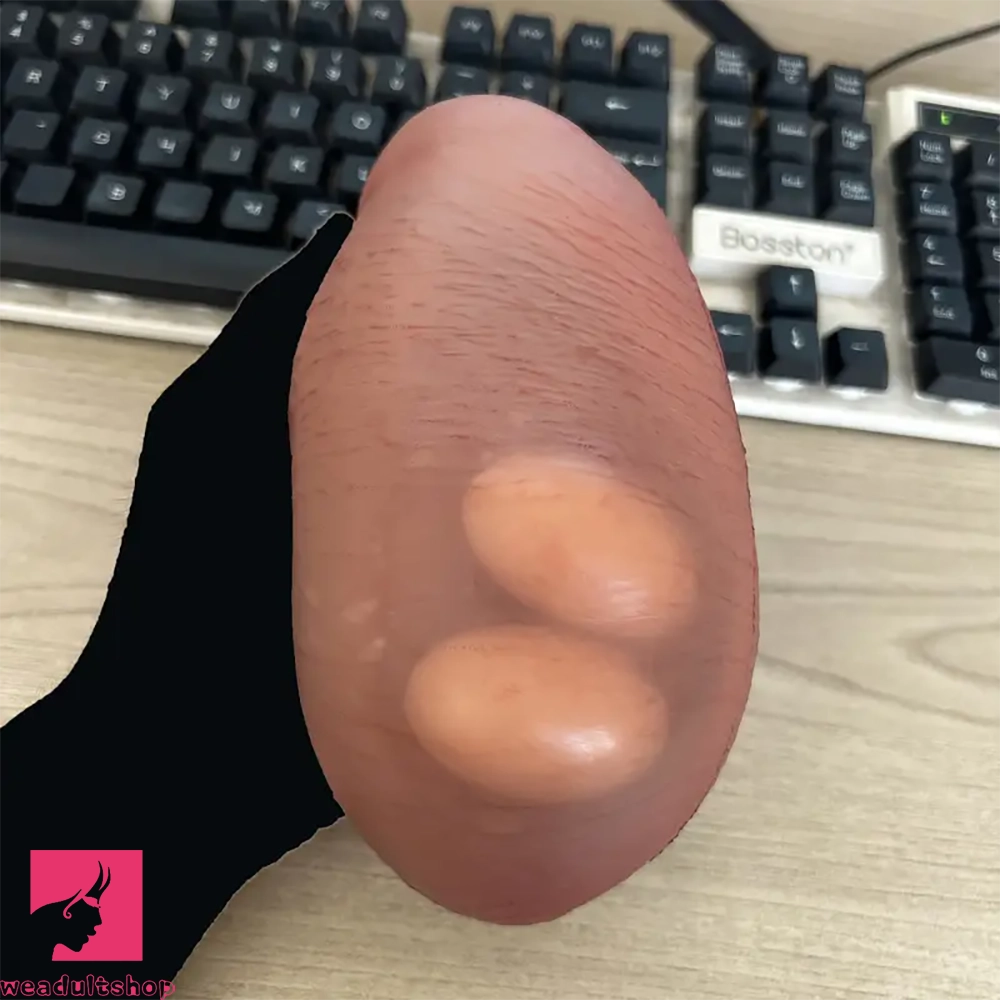 4.7in Realistic Scrotal Ball Soft Silicone Dilation Toy With Two Testicles