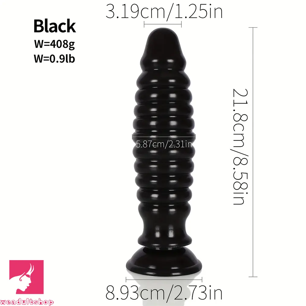 8.58in PVC Threaded Butt Plug Dildo with Suction Cup Prostate Couples