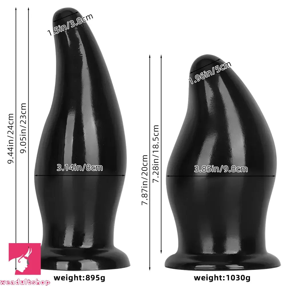 7.87in 9.44in PVC Black Anal Plug Thick Fat Big Dildo Cock With Suction Cup