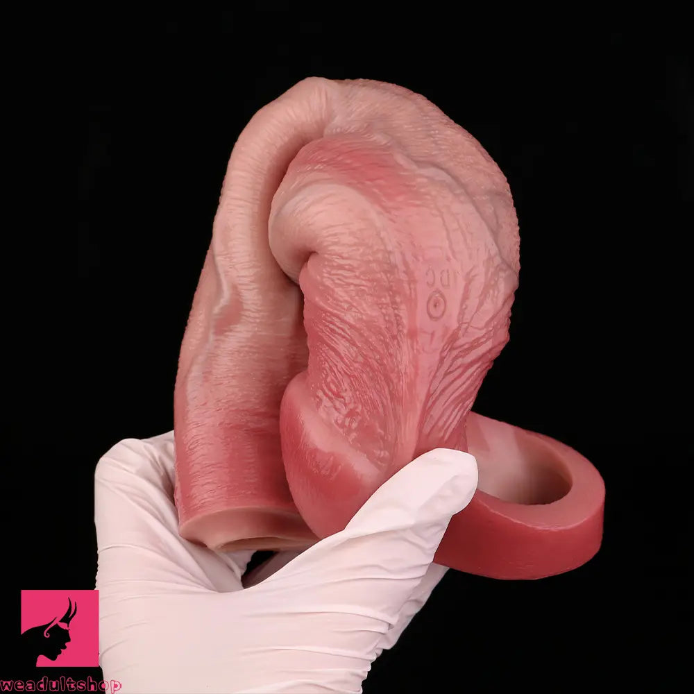 8.11in Realistic Penis Silicone Soft Dildo Cock Sleeve Vibrating Remote Extender
