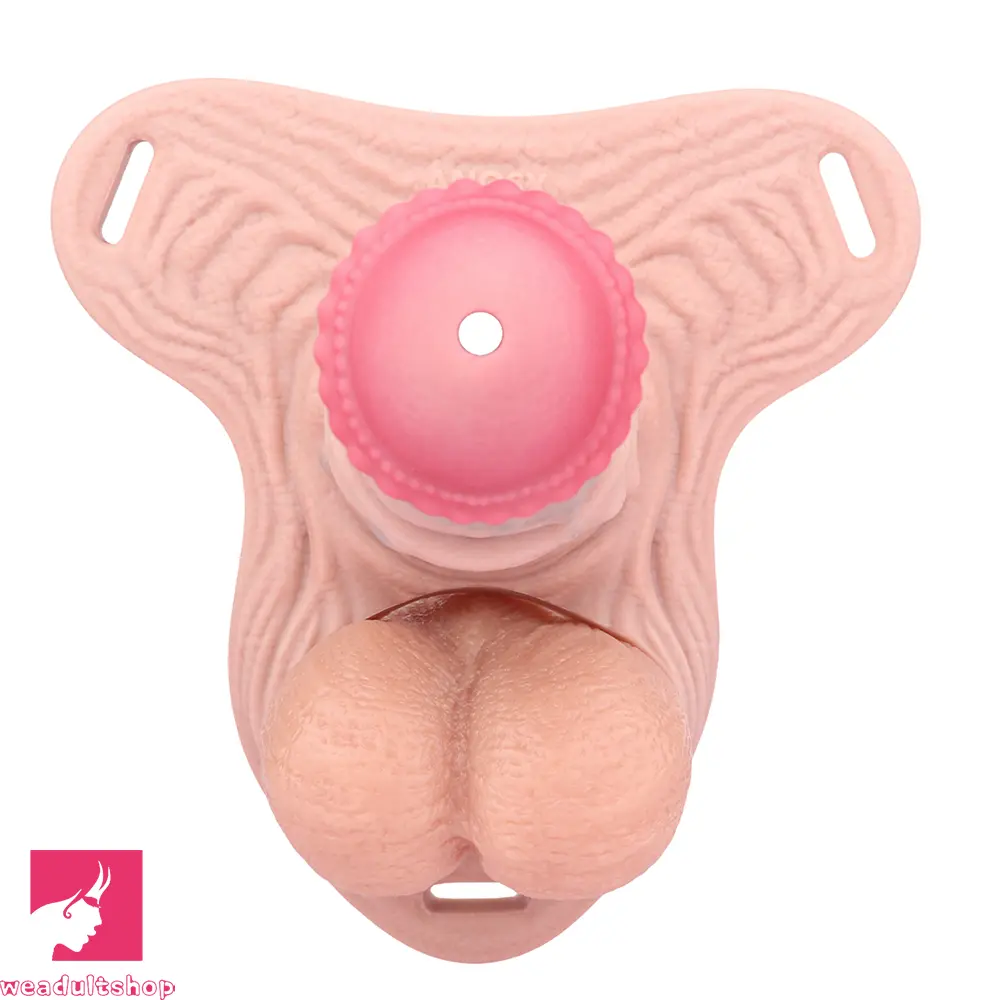 5.7in Silicone Horse Penis Male Cage Strap on Chastity Dildo With Lock