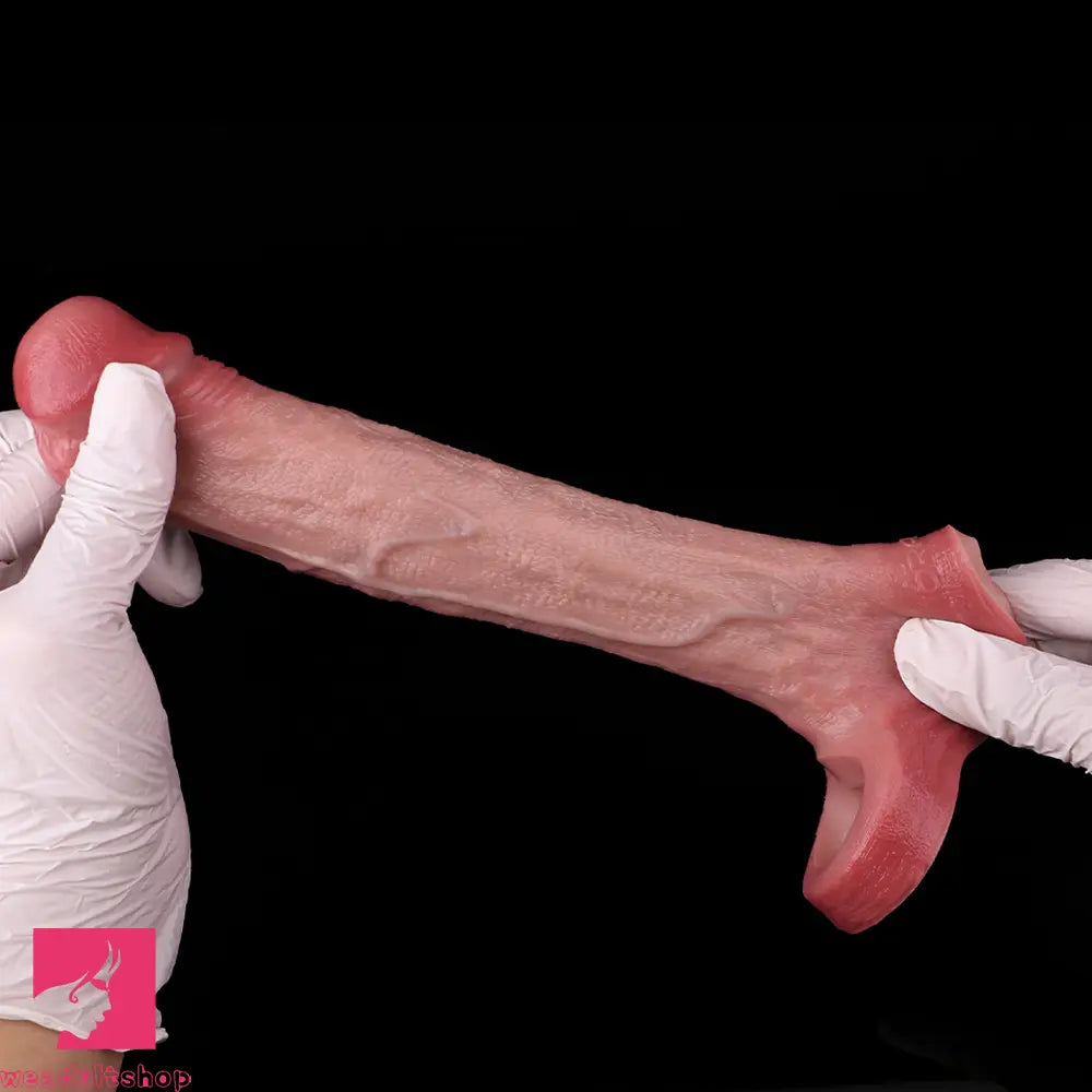 5.6in Realistic Ultra Soft Blue Veins Silicone Cock Sleeve Dildo For Sex