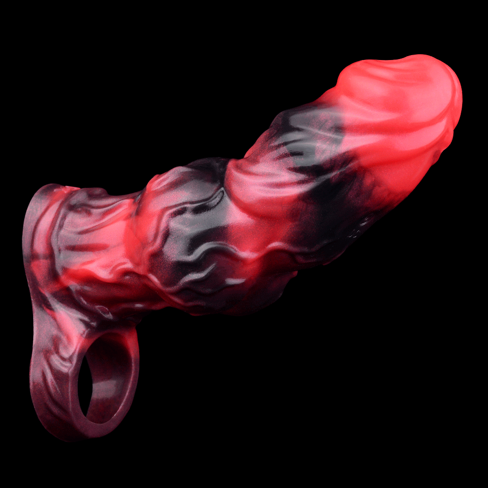 5.91in Silicone Dog Cock Sleeve Knot Dildo Vibrating Dildo With Cock Ring