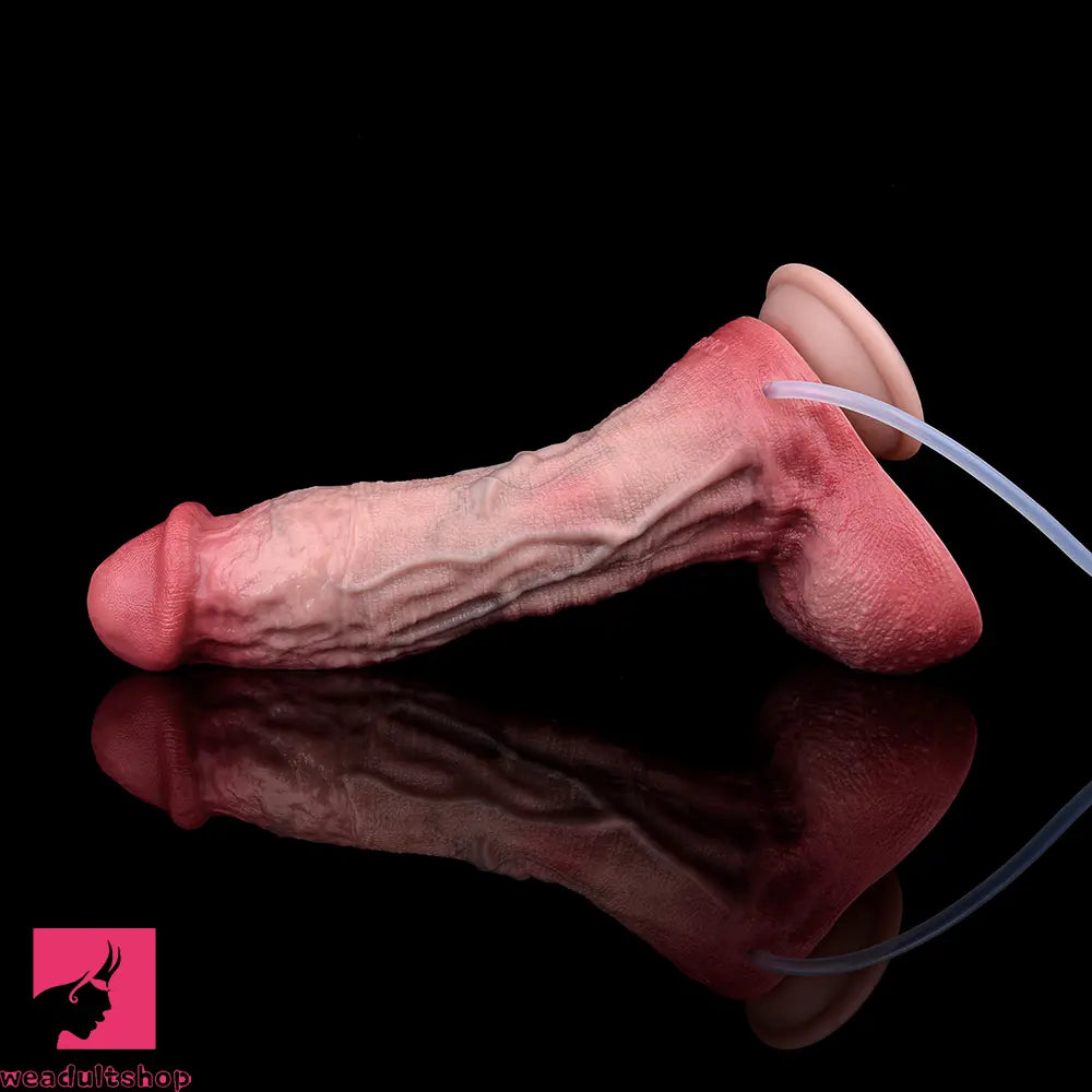 9.65in Dual Density Silicone Ejaculating Dildo Cock Dildo For Jerking Off