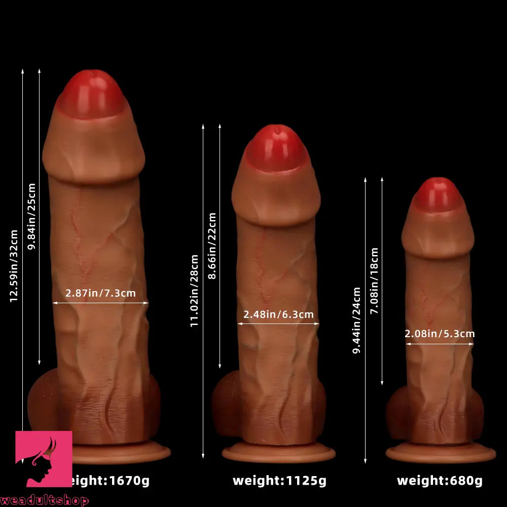 9.44in 11.02in 12.59in Liquid Silicone Foreskin Uncut Soft Real Dildo