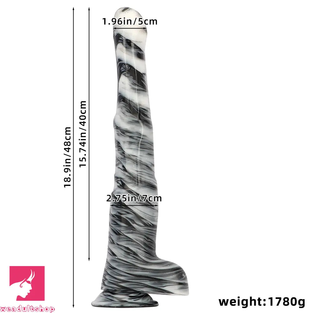 18.9in Mixed Color Big Alternative Animal Super Long Horse Cock Dildo