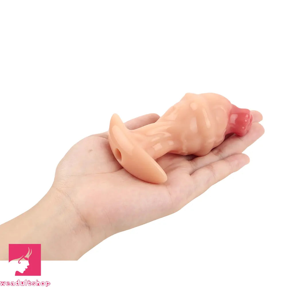 4.01in Fox Tail Wear Anchor Silicone Dildo Butt Plug For BDSM Role Sex