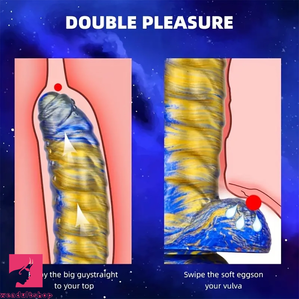 8.11in CATERPILLAR Gilded Mixed Color Creative Silicone Dildo SM Cock Toy