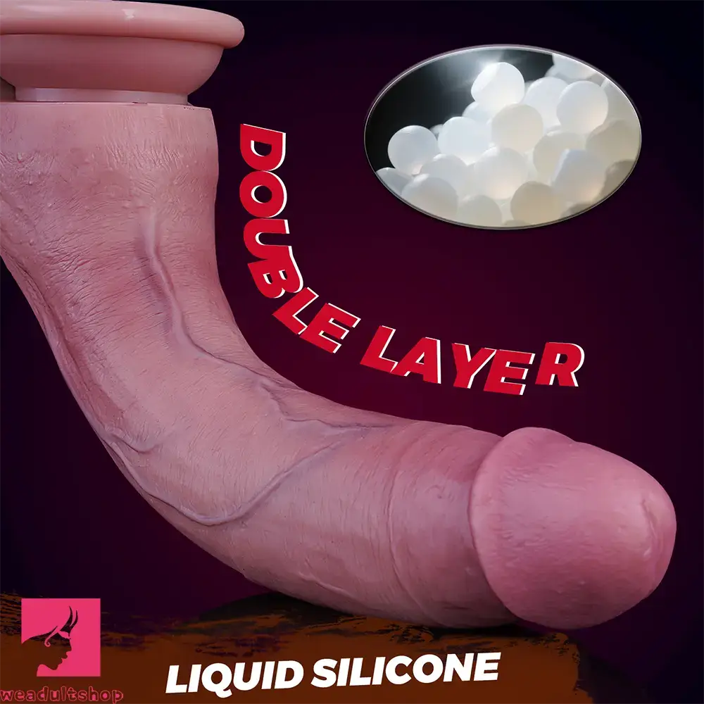8.46in Dual Density Silicone Soft Big Dildo Vaginal G-Spot Gay Sex Cock Toy