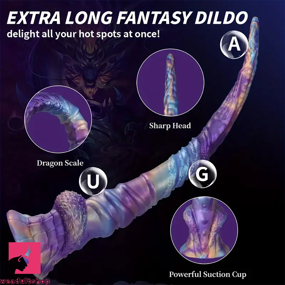17.51in Long Monster Fantasy Silicone Anal Plug Cock Dildo With Suction Cup