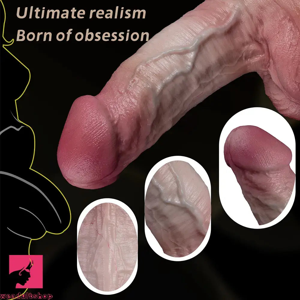 9.37in Dual Density Blue Veins Lifelike Soft Dildo For Women Couples Love Toy