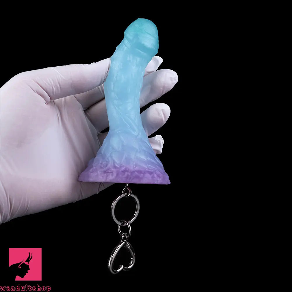 4.68in 5.9in 7.16in 8.26in Spiked Monster Silicone Odd Dildo With Key Chain