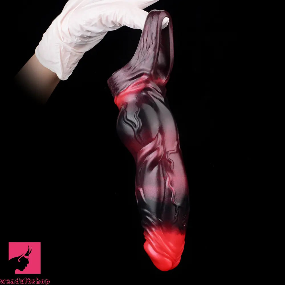 7.09in Silicone Cock Sleeve Knot Dildo Vibrating Hollow Cock Ring Penis Toy