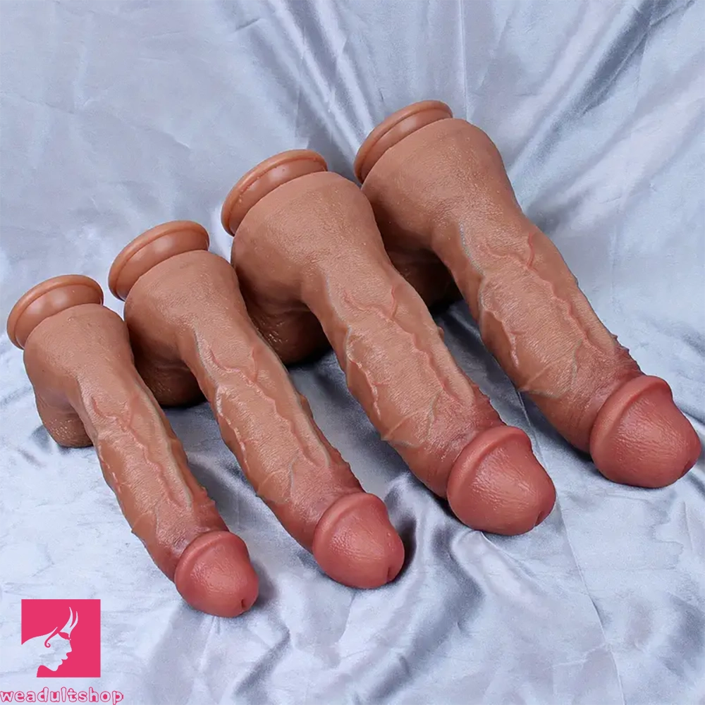 8.85in 10in 10.8in 11.8in Realistic Painted Huge Soft Thick Dildo For Massage