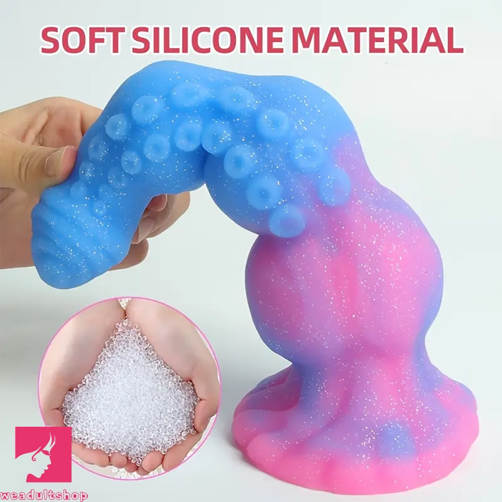 9.44in Starry Night Light Tentacle Anal Plug Cock Silicone Large Dildo