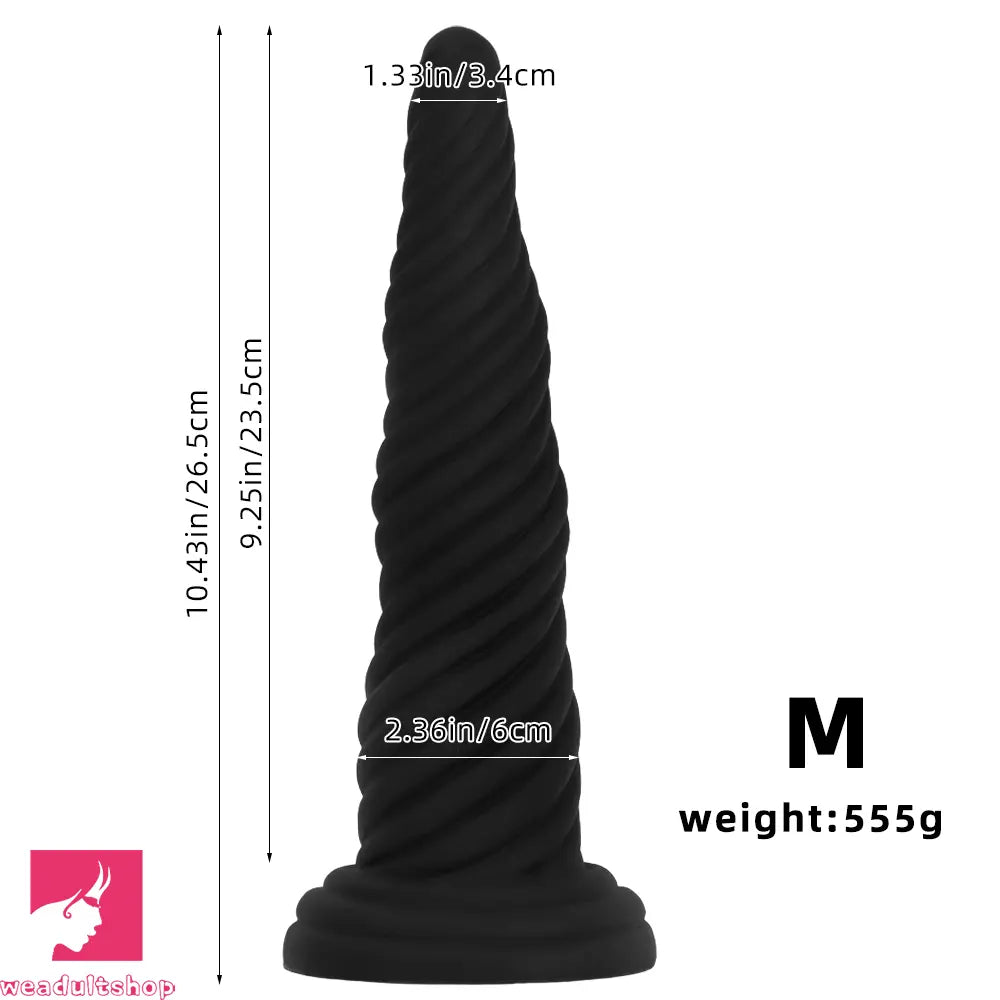 8.26in 10.43in 12in Silicone Thread Black Big Soft Dildo Anal Masturbator