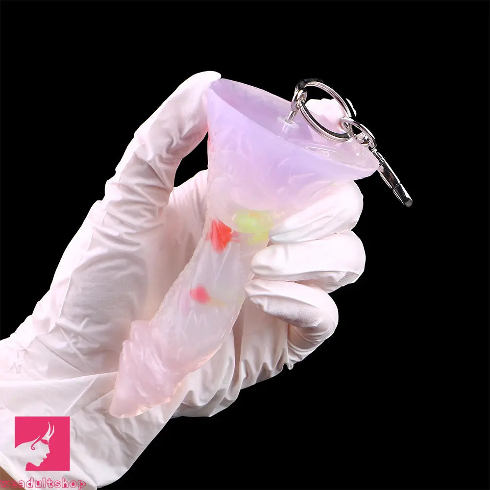 4.72in 5.9in 7.08in 8.66in Silicone Fantasy Soft Women Dildo With Key Chain