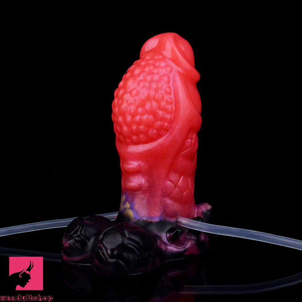 5.12in Fantasy Spiked Silicone Soft Inflatable Spraying Water Dildo For Sex