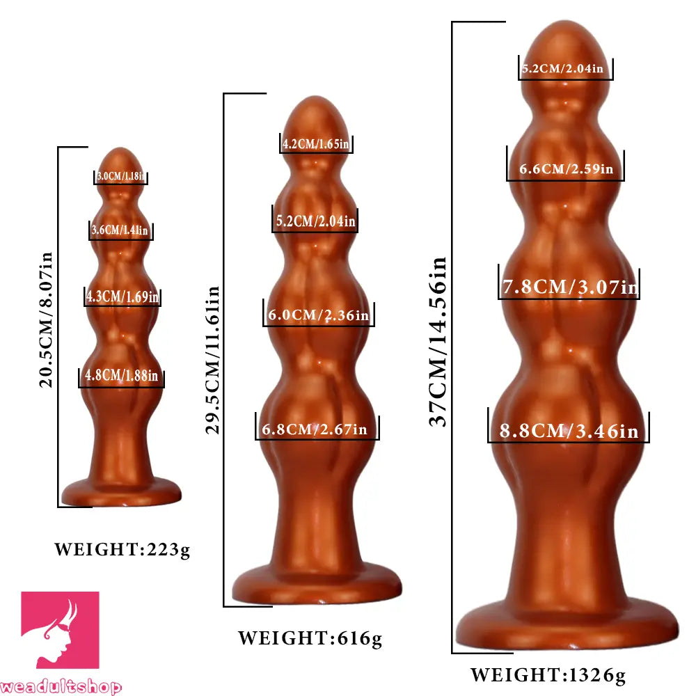 8.07in 11.61in 14.56in Muscle Anal Plug Dildo Soft Silicone Prostate Massager