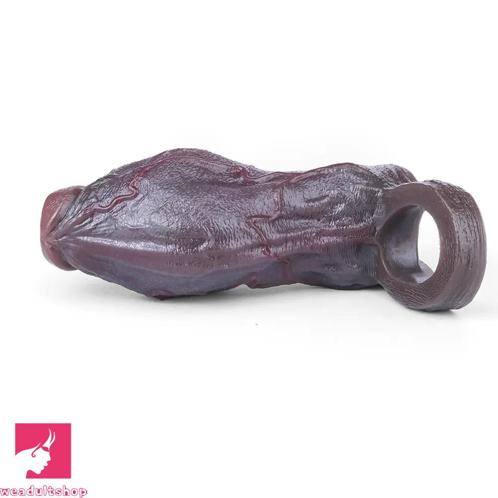 6.69in Platinum Silicone Realistic Men Penis Sleeve Dildo Suitable For Thicken